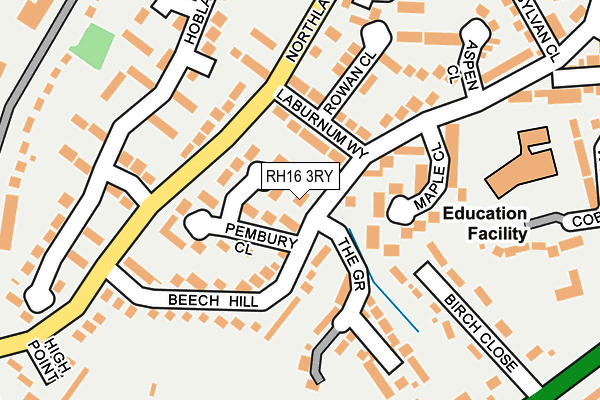 RH16 3RY map - OS OpenMap – Local (Ordnance Survey)