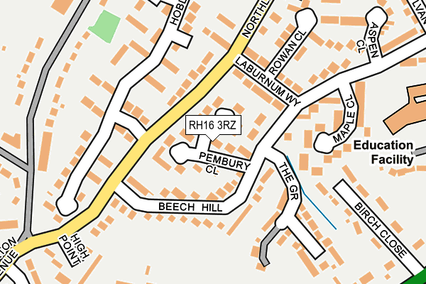 RH16 3RZ map - OS OpenMap – Local (Ordnance Survey)