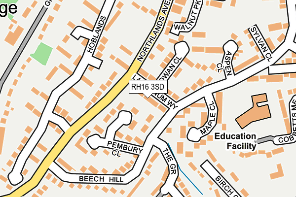 RH16 3SD map - OS OpenMap – Local (Ordnance Survey)