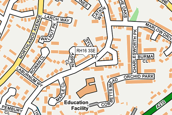 RH16 3SE map - OS OpenMap – Local (Ordnance Survey)