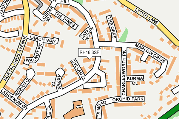 RH16 3SF map - OS OpenMap – Local (Ordnance Survey)