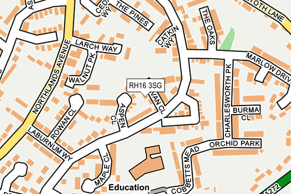 RH16 3SG map - OS OpenMap – Local (Ordnance Survey)