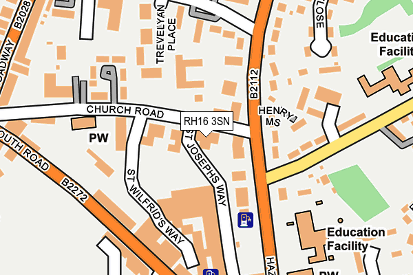 RH16 3SN map - OS OpenMap – Local (Ordnance Survey)