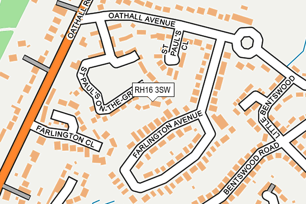 RH16 3SW map - OS OpenMap – Local (Ordnance Survey)