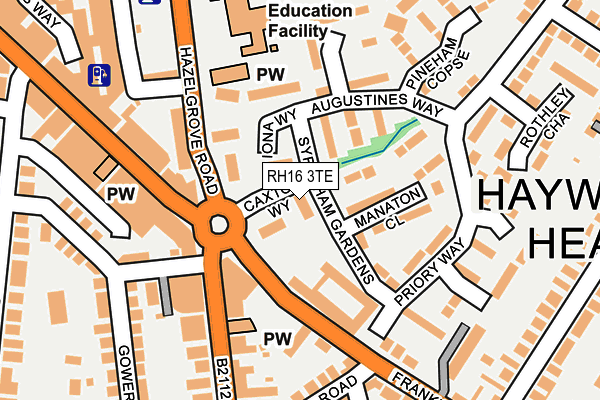 RH16 3TE map - OS OpenMap – Local (Ordnance Survey)