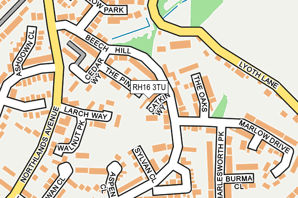 RH16 3TU map - OS OpenMap – Local (Ordnance Survey)