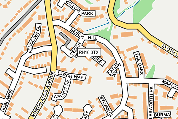 RH16 3TX map - OS OpenMap – Local (Ordnance Survey)