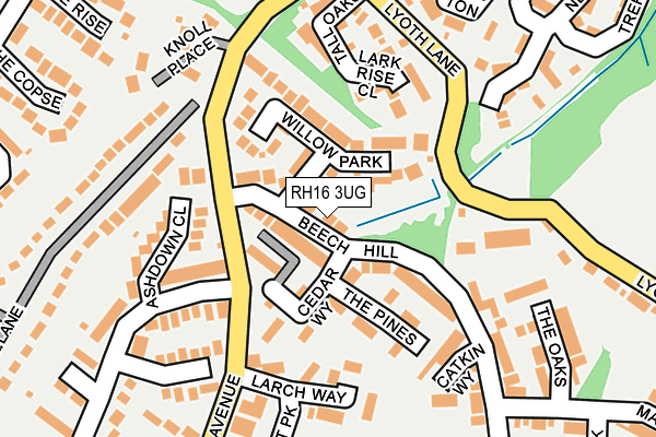 RH16 3UG map - OS OpenMap – Local (Ordnance Survey)