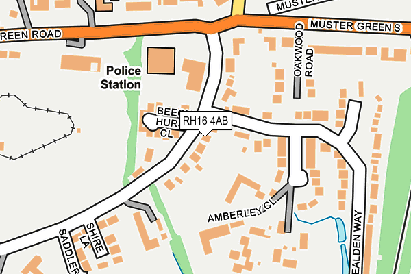 RH16 4AB map - OS OpenMap – Local (Ordnance Survey)