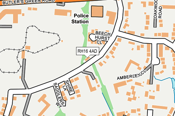 RH16 4AD map - OS OpenMap – Local (Ordnance Survey)