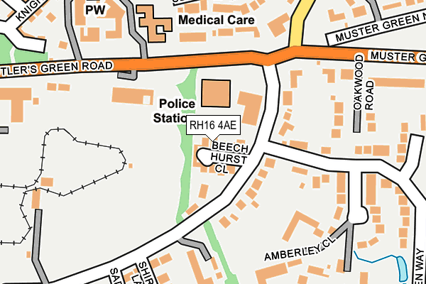 RH16 4AE map - OS OpenMap – Local (Ordnance Survey)