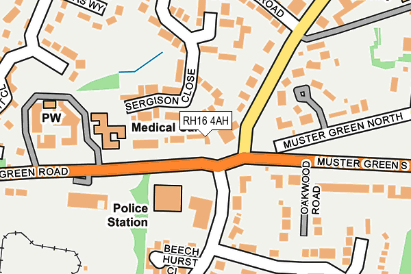 RH16 4AH map - OS OpenMap – Local (Ordnance Survey)