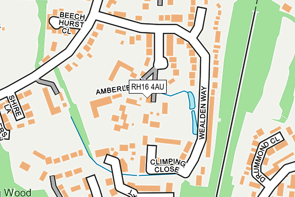RH16 4AU map - OS OpenMap – Local (Ordnance Survey)
