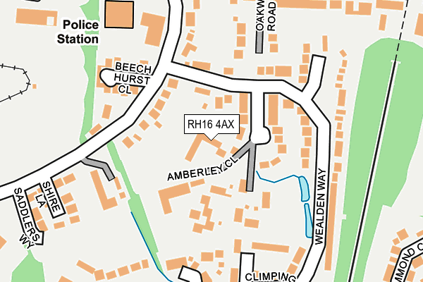 RH16 4AX map - OS OpenMap – Local (Ordnance Survey)