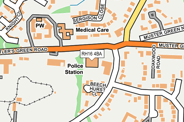 RH16 4BA map - OS OpenMap – Local (Ordnance Survey)