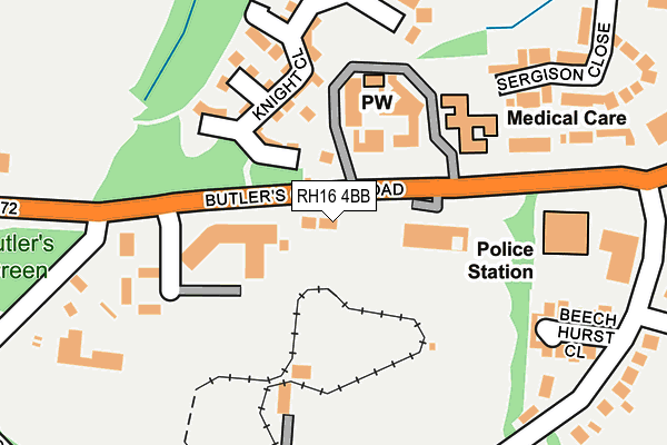 RH16 4BB map - OS OpenMap – Local (Ordnance Survey)