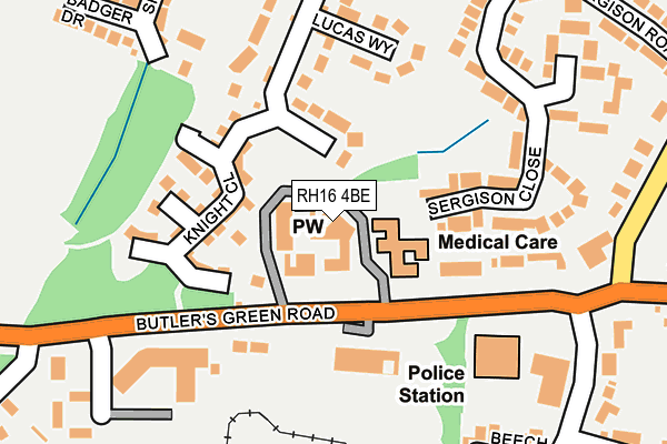 RH16 4BE map - OS OpenMap – Local (Ordnance Survey)