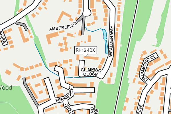 RH16 4DX map - OS OpenMap – Local (Ordnance Survey)