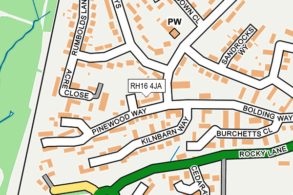RH16 4JA map - OS OpenMap – Local (Ordnance Survey)