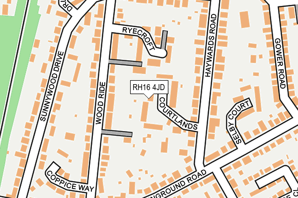 RH16 4JD map - OS OpenMap – Local (Ordnance Survey)