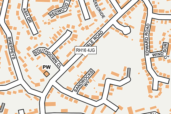 RH16 4JG map - OS OpenMap – Local (Ordnance Survey)