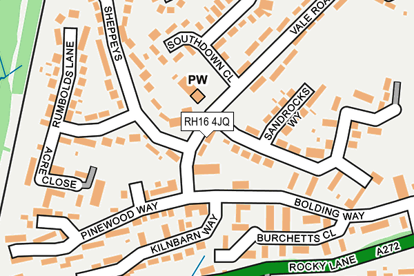 RH16 4JQ map - OS OpenMap – Local (Ordnance Survey)