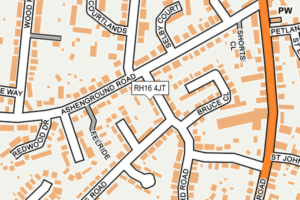 RH16 4JT map - OS OpenMap – Local (Ordnance Survey)