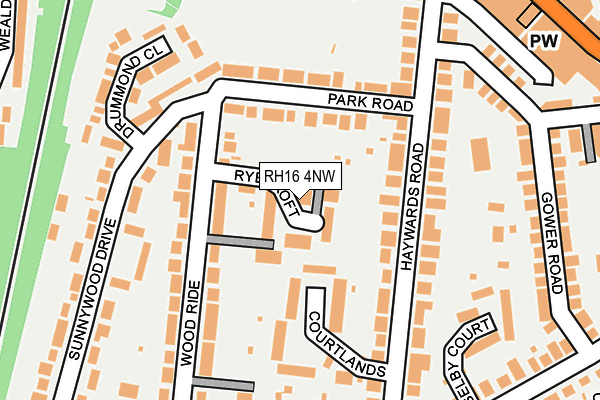 RH16 4NW map - OS OpenMap – Local (Ordnance Survey)