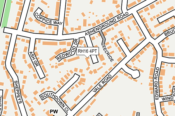 RH16 4PT map - OS OpenMap – Local (Ordnance Survey)