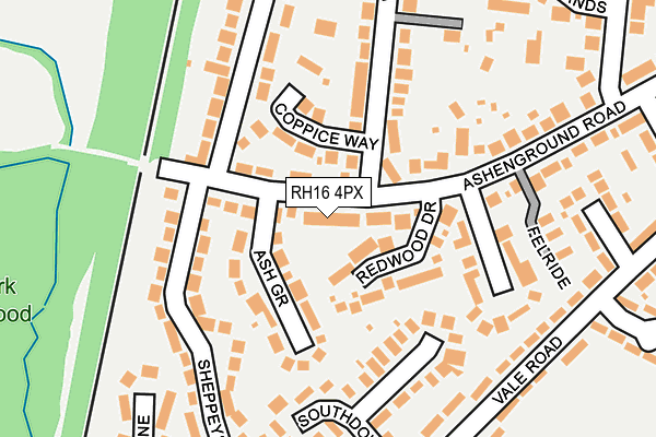 RH16 4PX map - OS OpenMap – Local (Ordnance Survey)