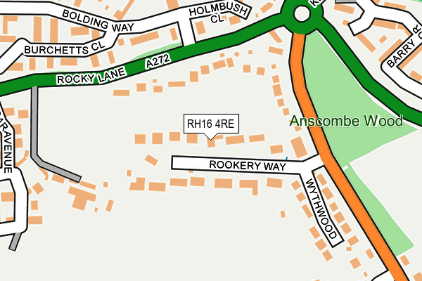 RH16 4RE map - OS OpenMap – Local (Ordnance Survey)