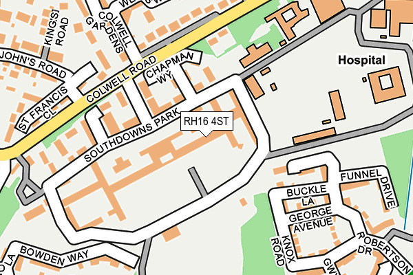 RH16 4ST map - OS OpenMap – Local (Ordnance Survey)
