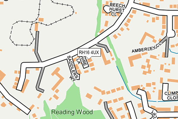 RH16 4UX map - OS OpenMap – Local (Ordnance Survey)