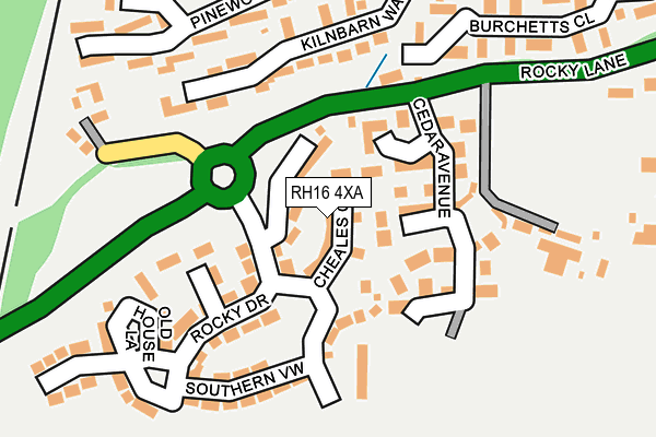 RH16 4XA map - OS OpenMap – Local (Ordnance Survey)