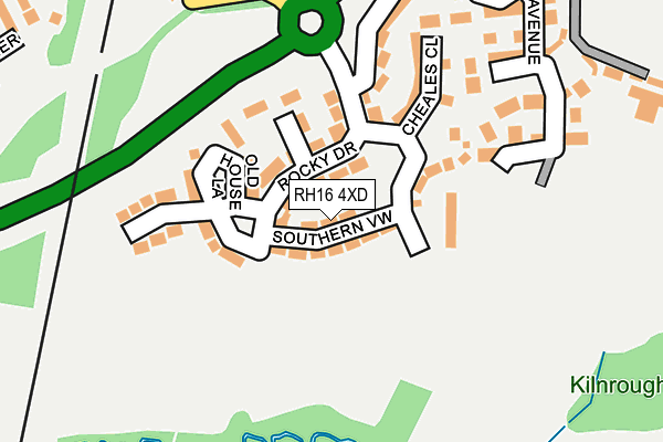 RH16 4XD map - OS OpenMap – Local (Ordnance Survey)