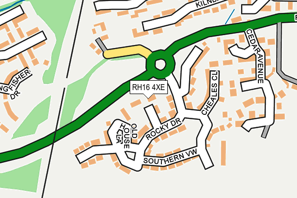 RH16 4XE map - OS OpenMap – Local (Ordnance Survey)