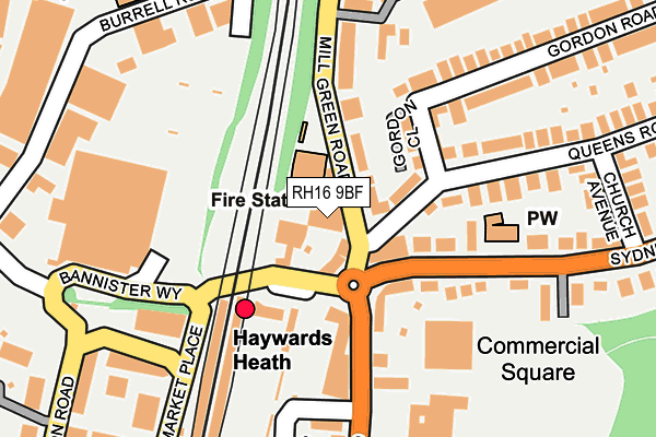 RH16 9BF map - OS OpenMap – Local (Ordnance Survey)