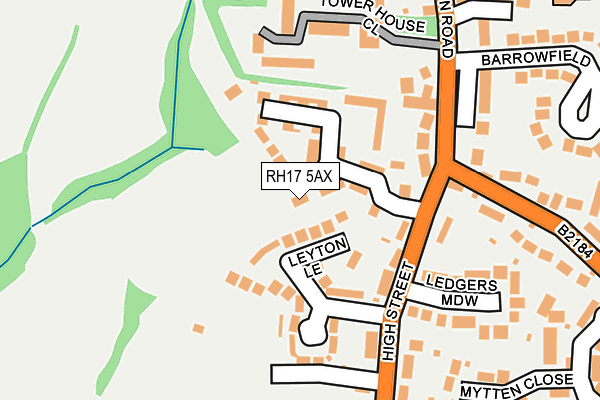 RH17 5AX map - OS OpenMap – Local (Ordnance Survey)