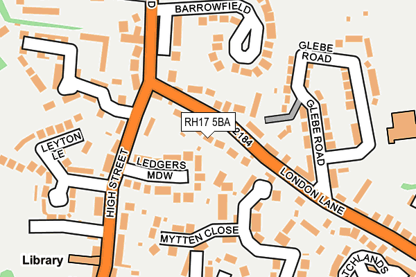 RH17 5BA map - OS OpenMap – Local (Ordnance Survey)