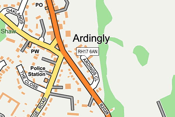 RH17 6AN map - OS OpenMap – Local (Ordnance Survey)