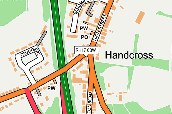 RH17 6BW map - OS OpenMap – Local (Ordnance Survey)