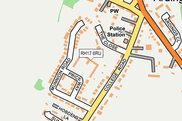 RH17 6RU map - OS OpenMap – Local (Ordnance Survey)