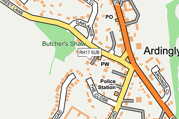 RH17 6UB map - OS OpenMap – Local (Ordnance Survey)