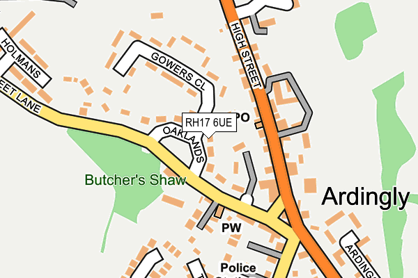 RH17 6UE map - OS OpenMap – Local (Ordnance Survey)