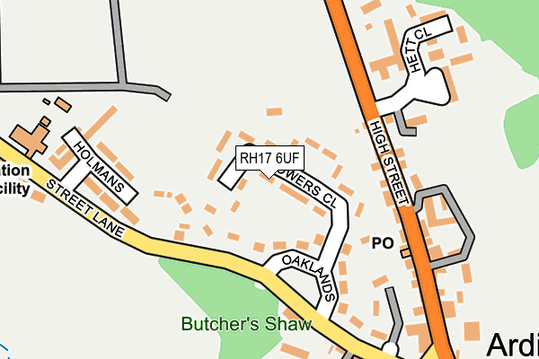 RH17 6UF map - OS OpenMap – Local (Ordnance Survey)