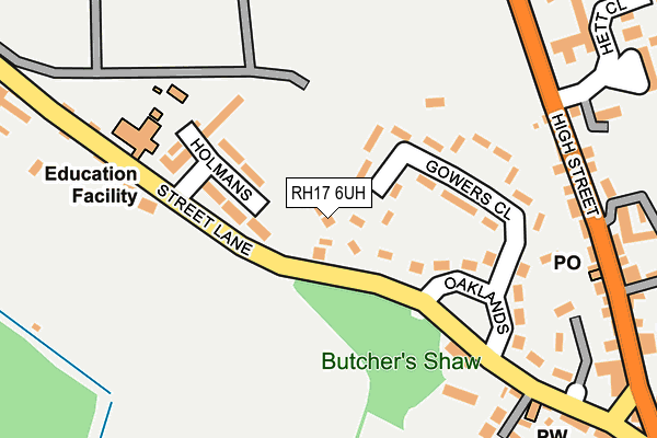 RH17 6UH map - OS OpenMap – Local (Ordnance Survey)