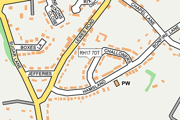 RH17 7DT map - OS OpenMap – Local (Ordnance Survey)