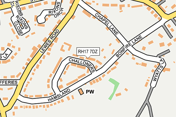 RH17 7DZ map - OS OpenMap – Local (Ordnance Survey)