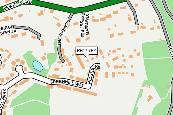 RH17 7FZ map - OS OpenMap – Local (Ordnance Survey)