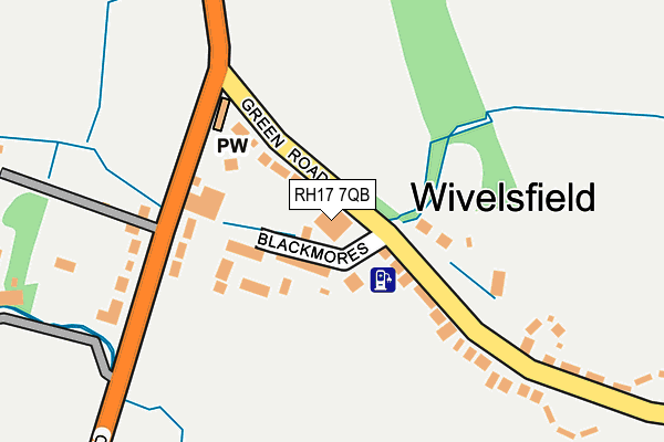 RH17 7QB map - OS OpenMap – Local (Ordnance Survey)